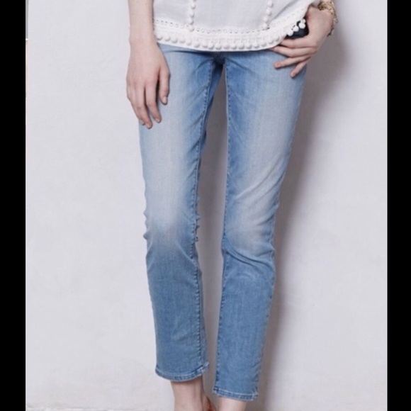 Pilcro And The Letterpress Anthropologie Wmn 28 Bella Light Wash Stet Ankle Jean - Picture 1 of 11